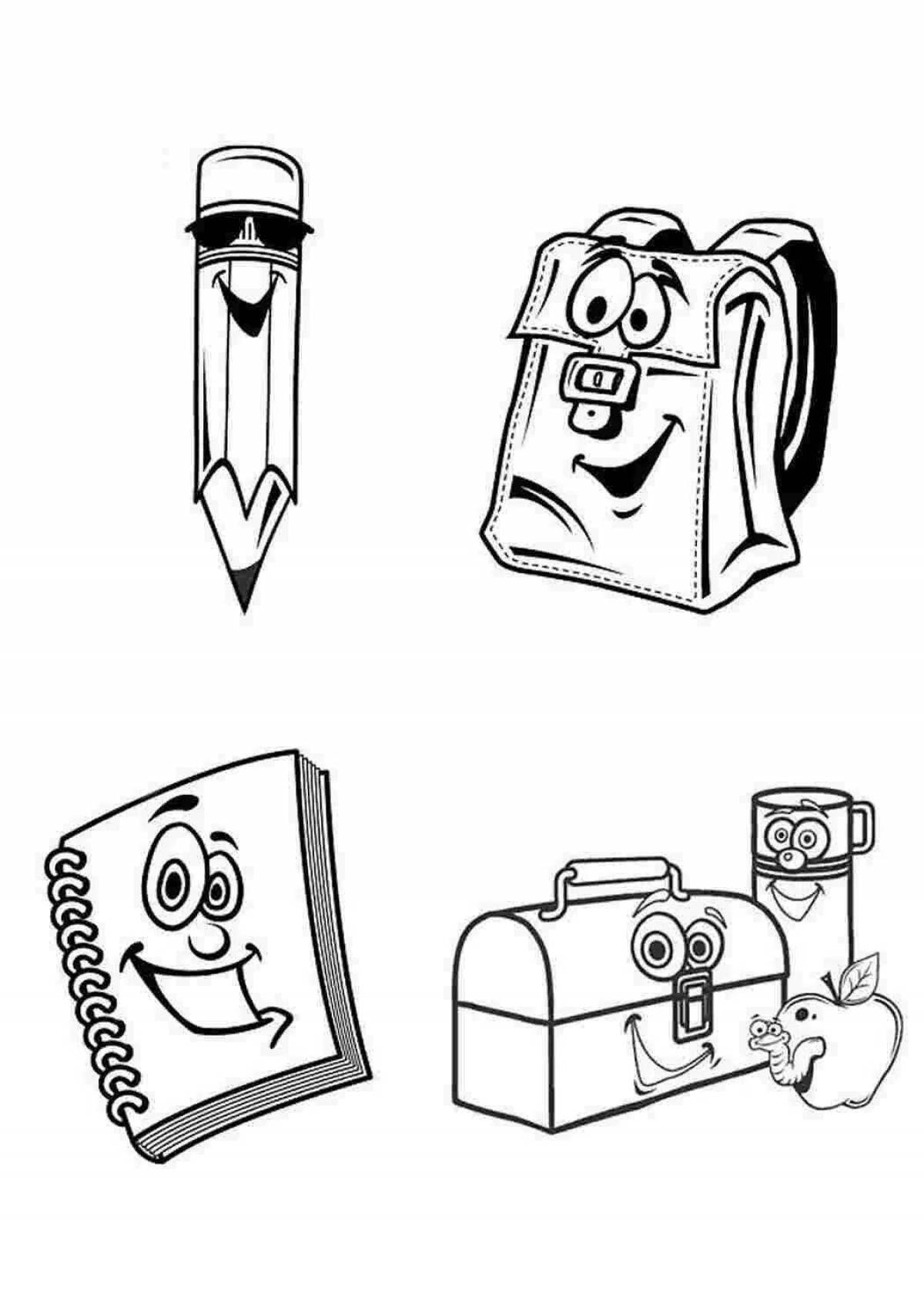 Fun school bag coloring for kids