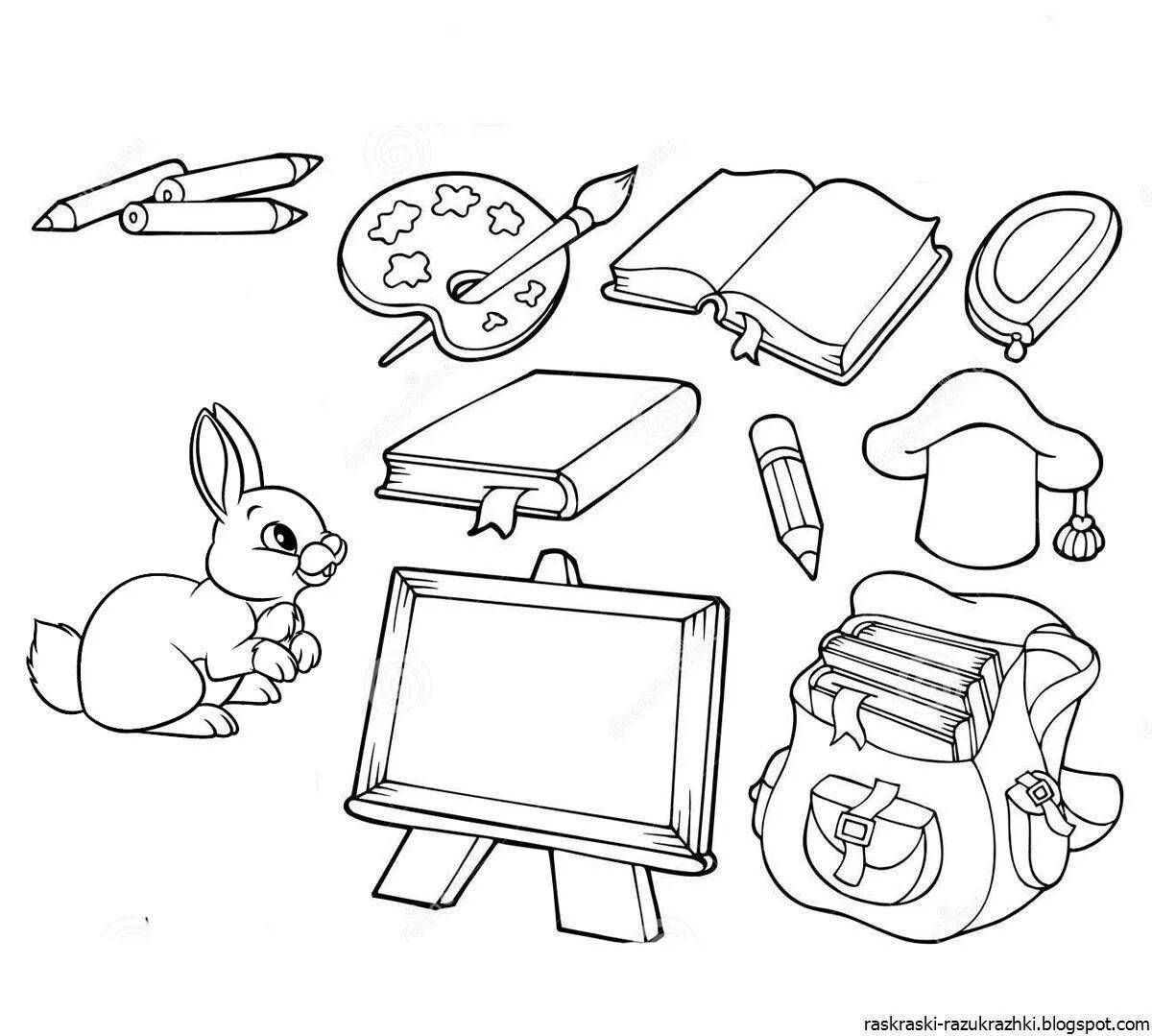 Joyful school bags coloring for kids