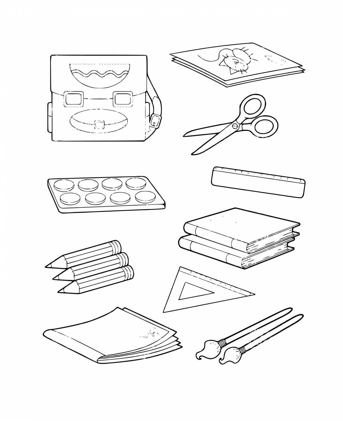 Playful school bag coloring page for kids