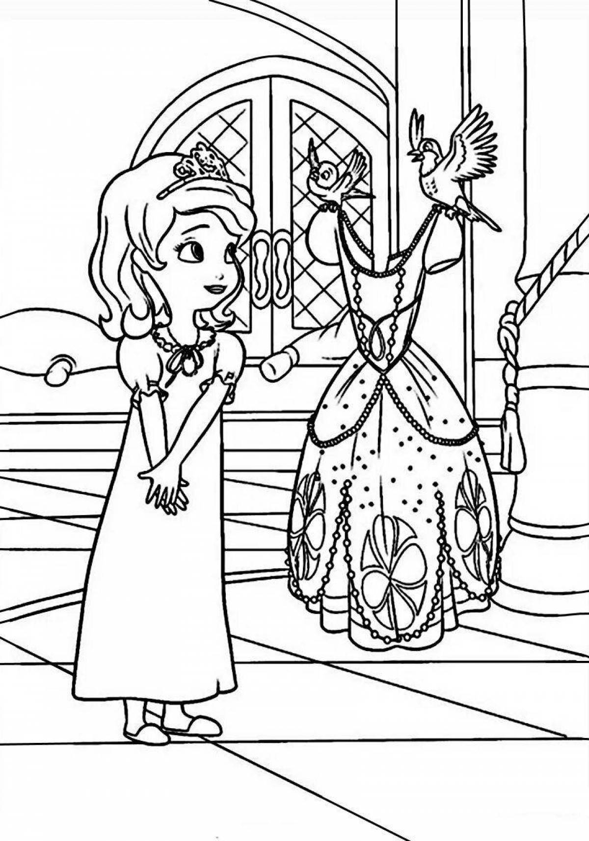 Fine coloring book for girls sofia