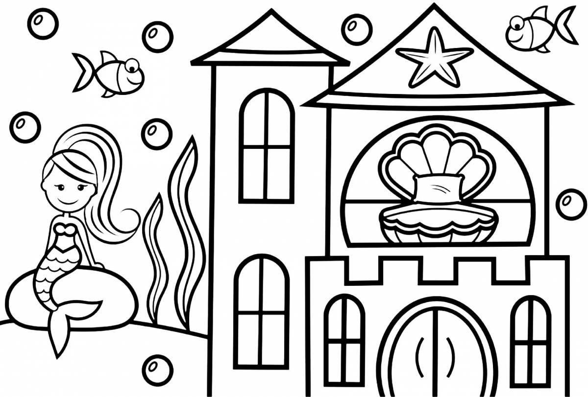 Great princess house coloring book for kids