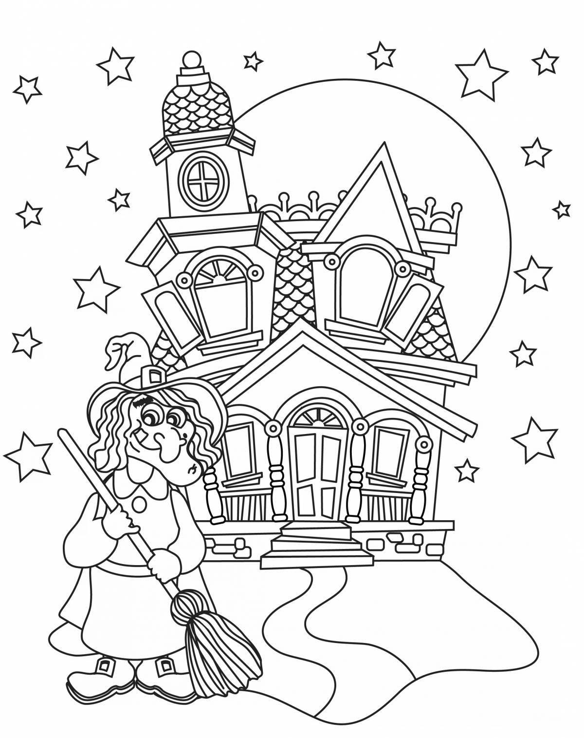 Fairytale coloring house princess for kids