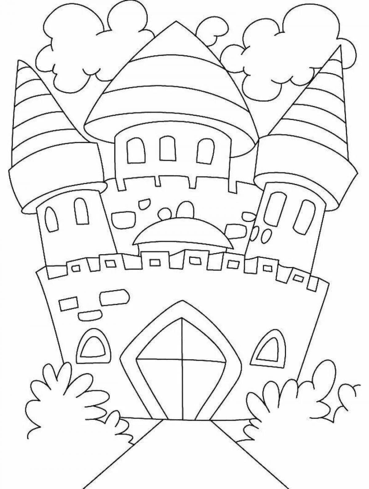 Exquisite princess house coloring book for kids