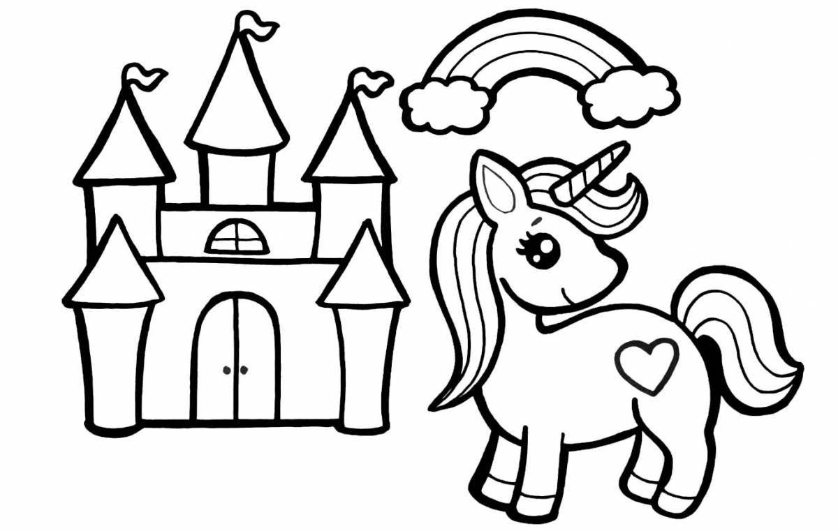 Beautiful princess house coloring book for kids