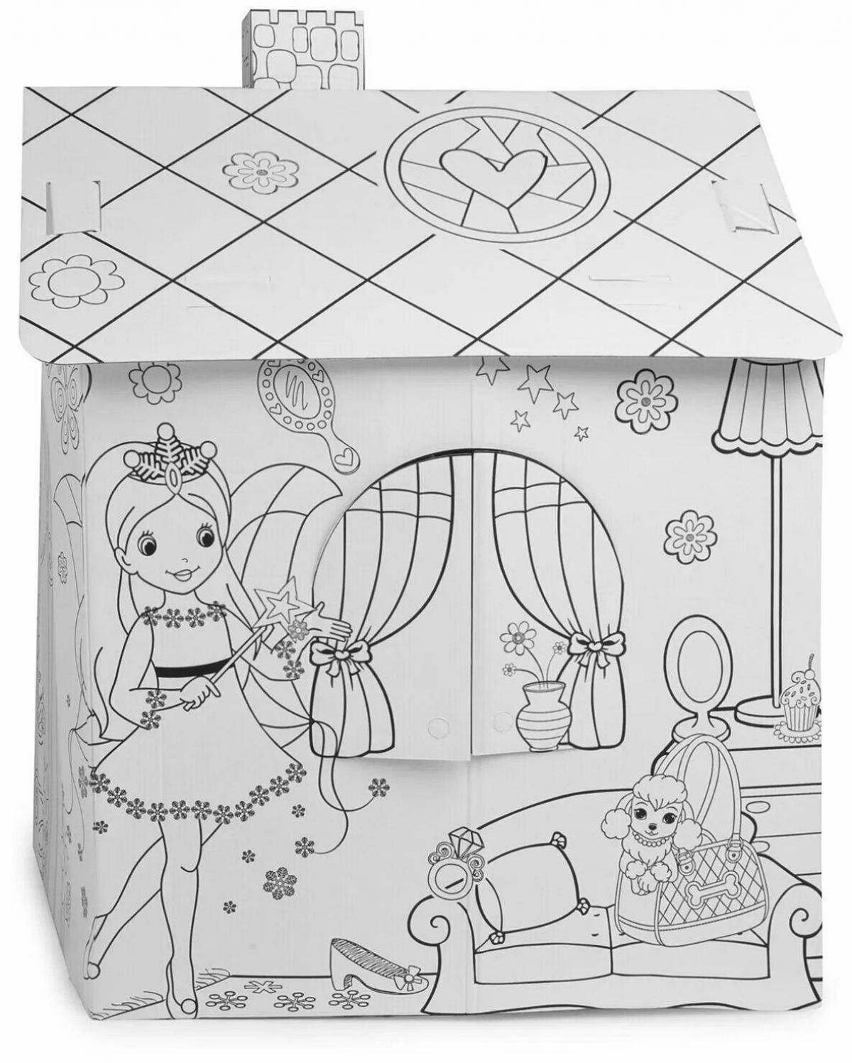 Exotic princess house coloring book for kids