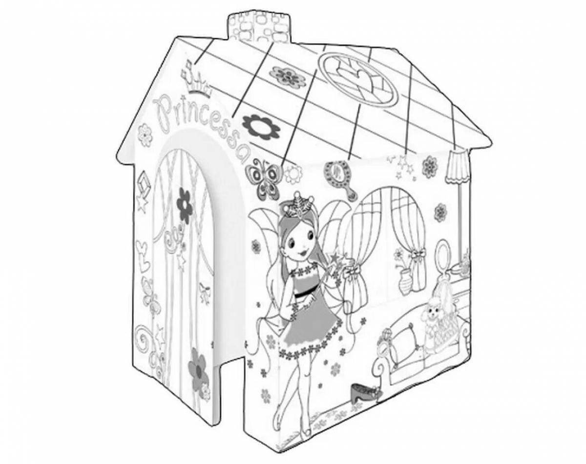 Fun coloring princess house for kids