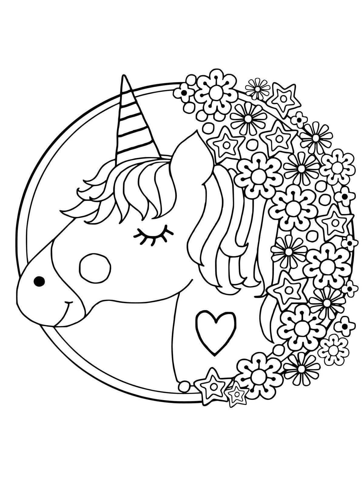 Beautiful unicorn coloring pages
