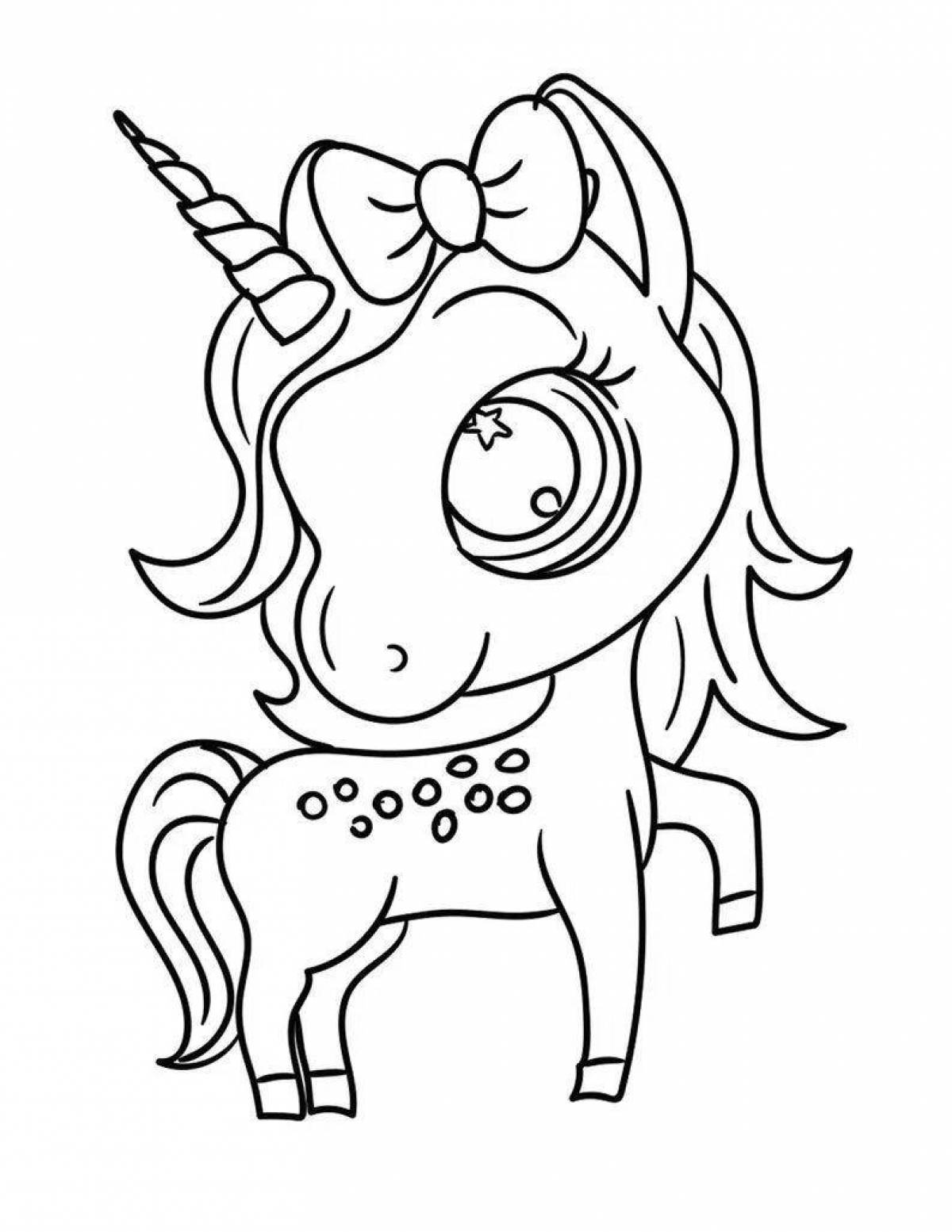 Joyful unicorn coloring pages
