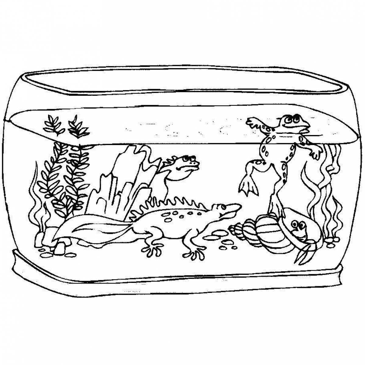 Shiny aquarium fish coloring book