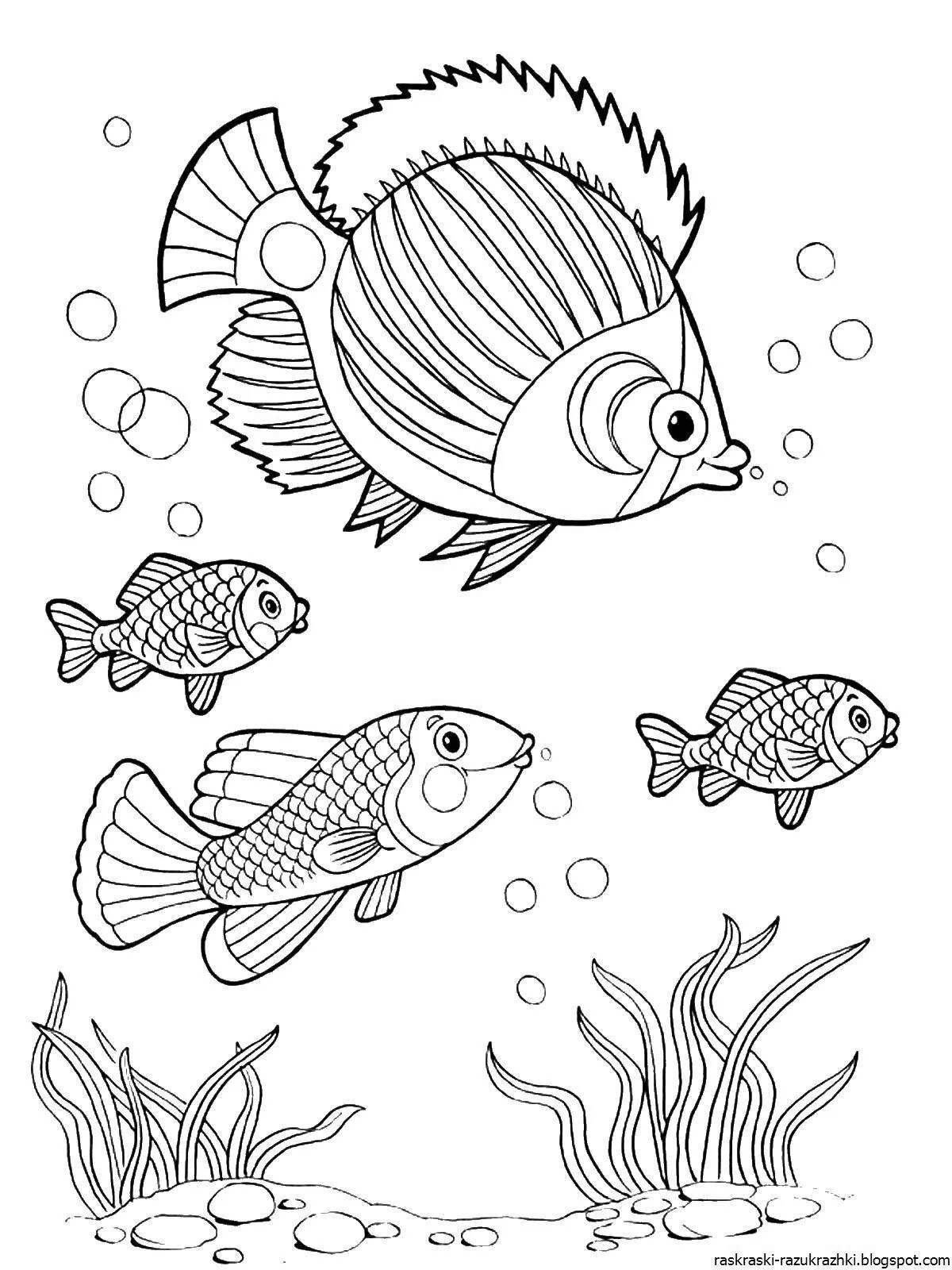 Wonderful aquarium fish coloring book