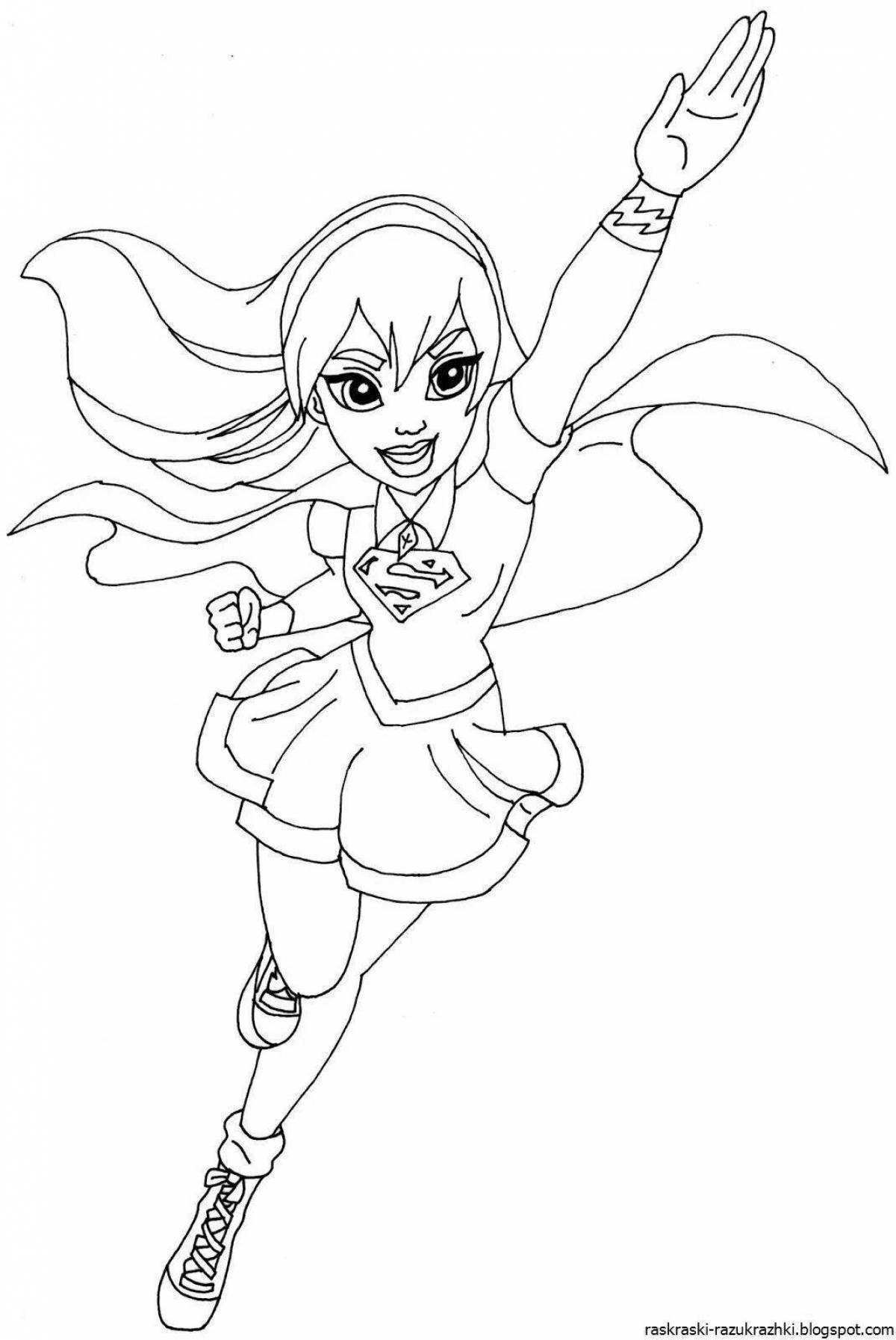 Amazing super mix coloring page for girls