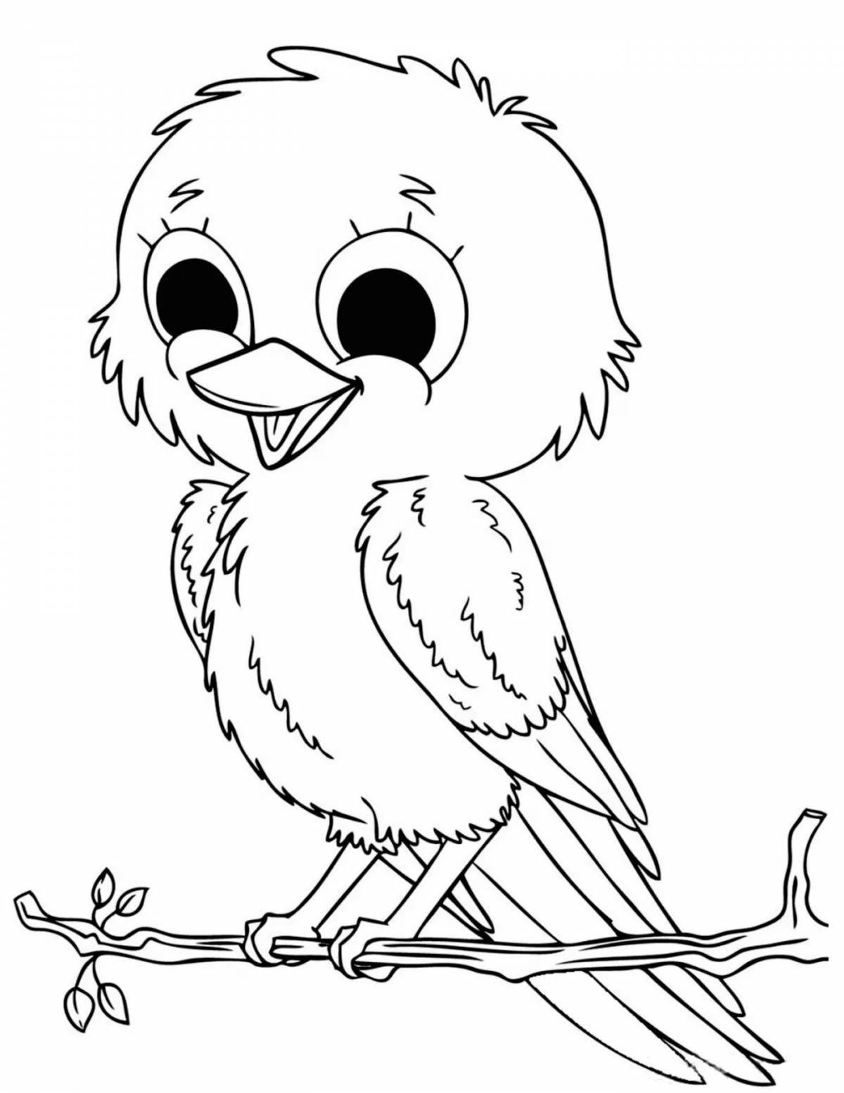 Great bird coloring page for kids