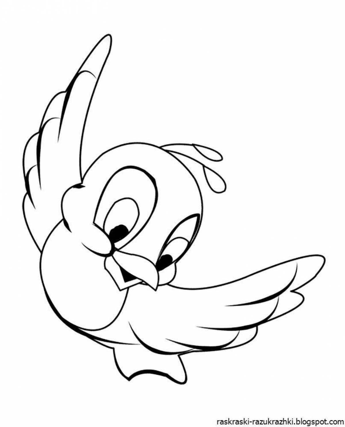 Beautiful bird coloring page for kids