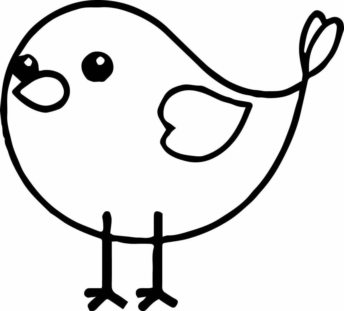 Charming bird drawing for kids