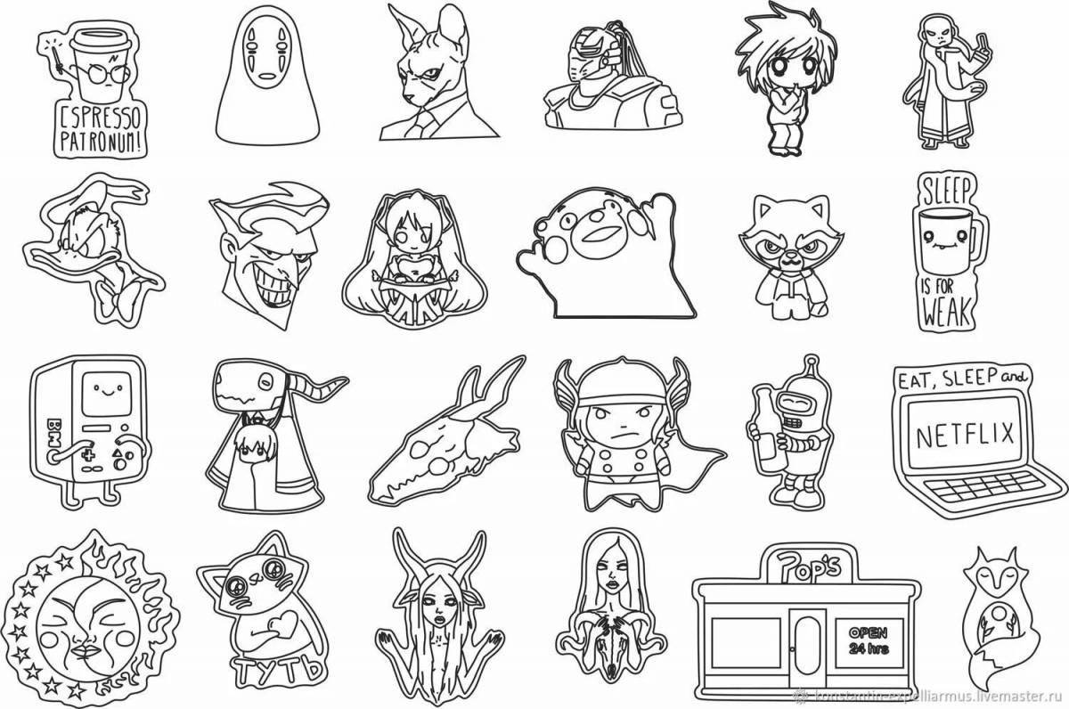 Amazing coloring pages for stickers