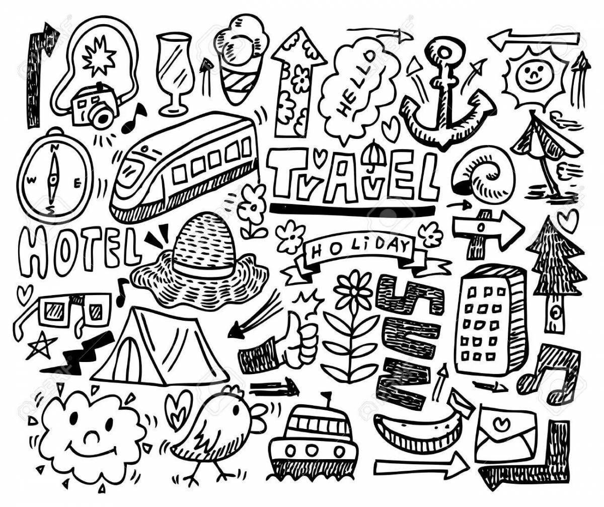 Wonderful coloring pages for stickers