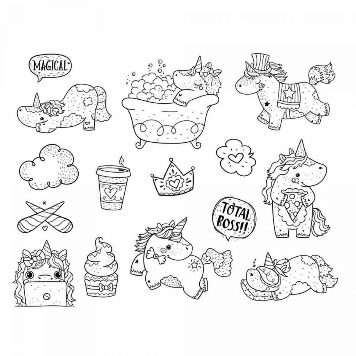 Outstanding sticker coloring pages