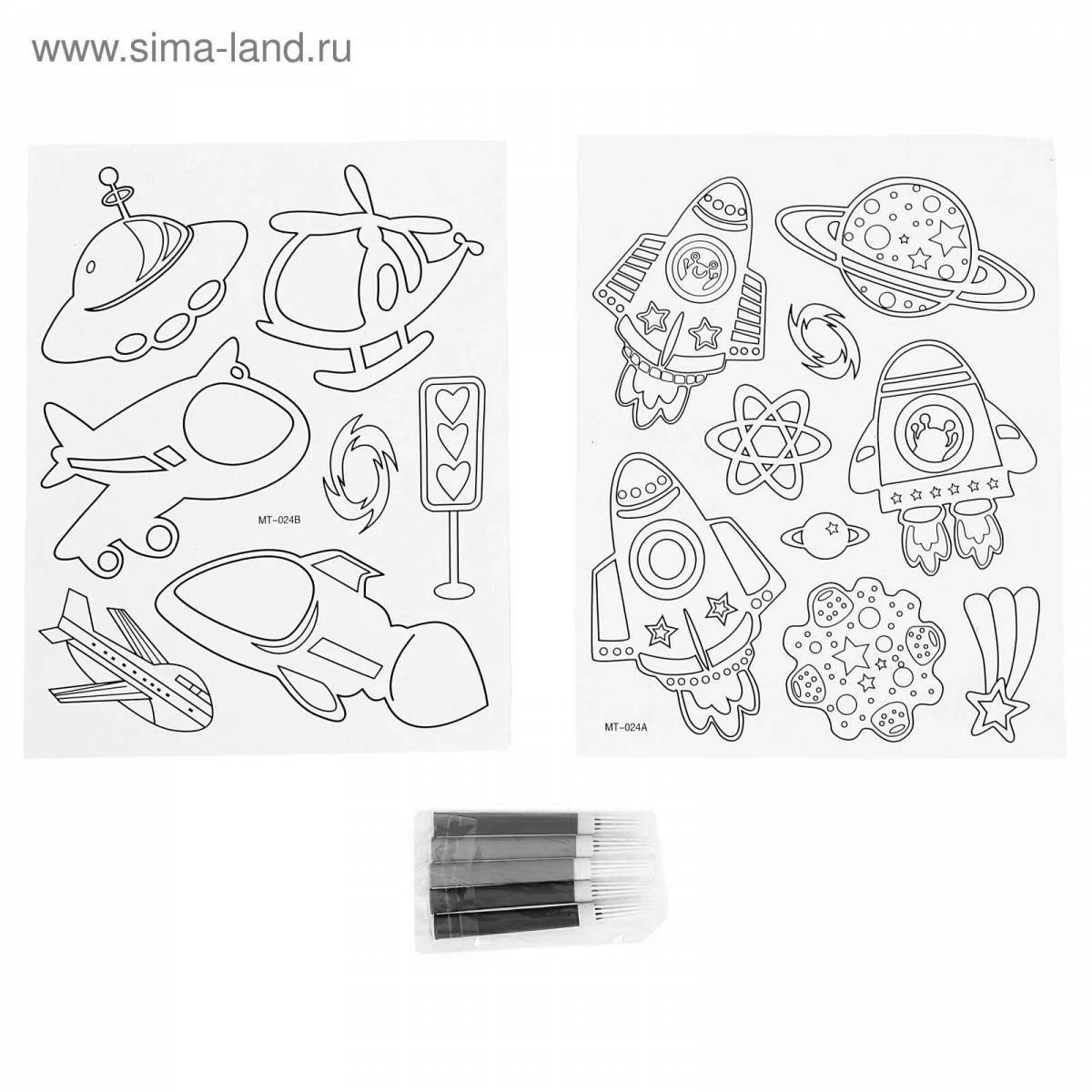 Adorable coloring pages for stickers