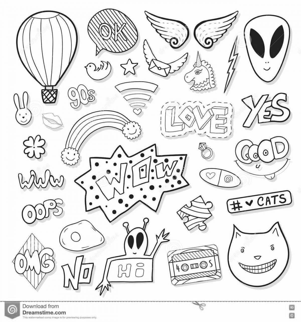 Great coloring pages for stickers