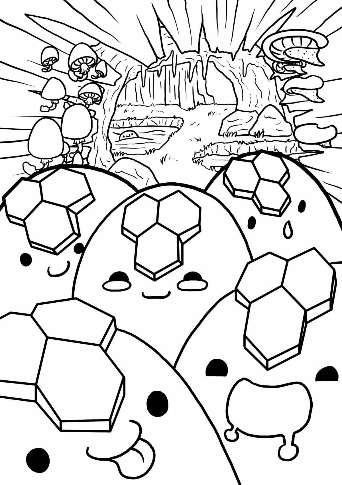 Playful slime coloring page for kids