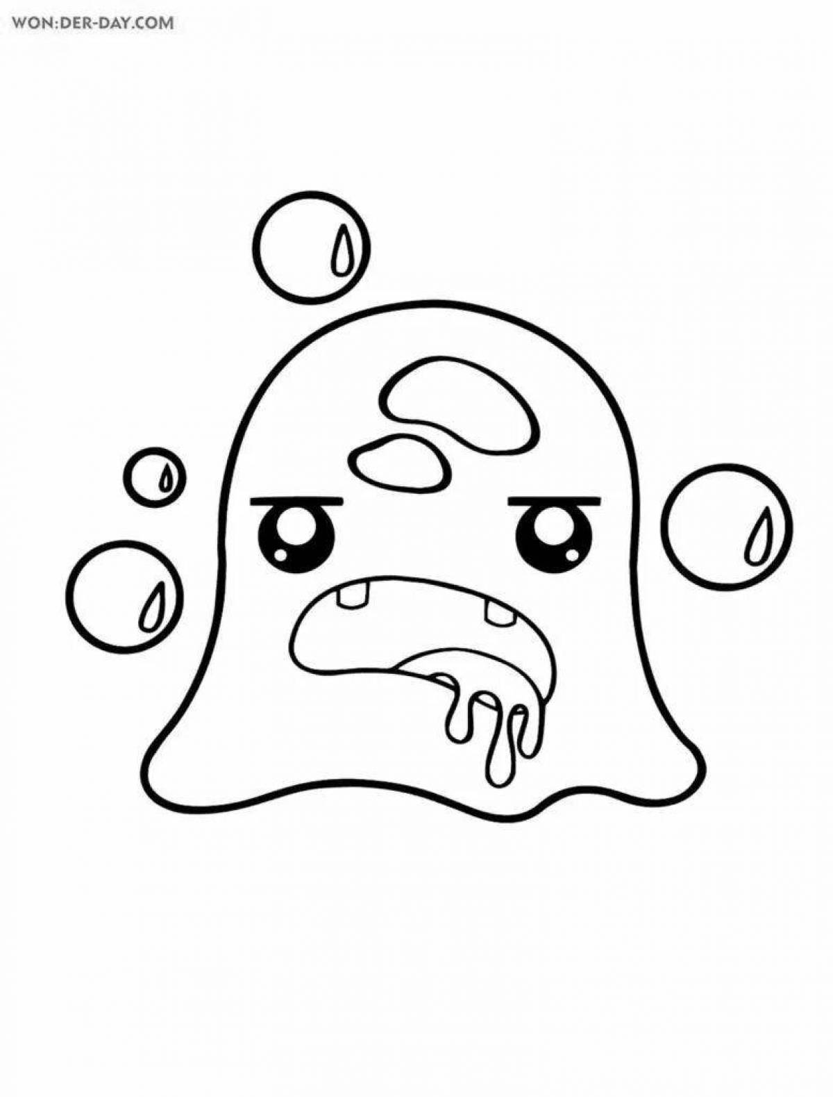 Color-luminous slime coloring page for kids