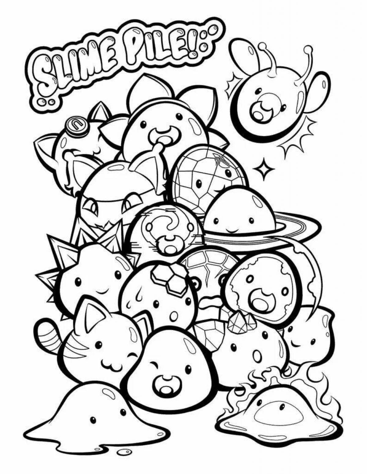 Color-radiant slime coloring page for children