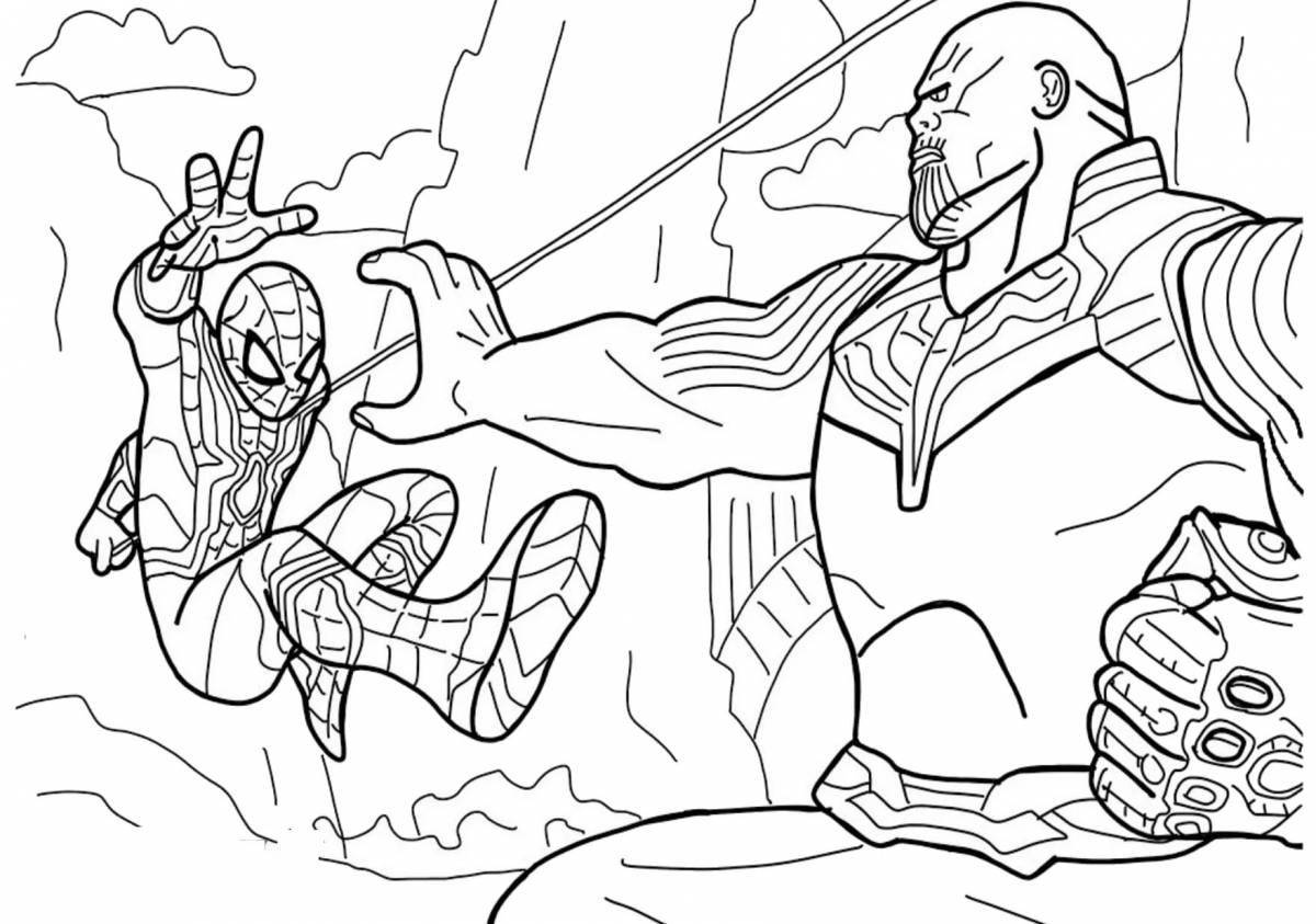 Playful thanos coloring page for kids