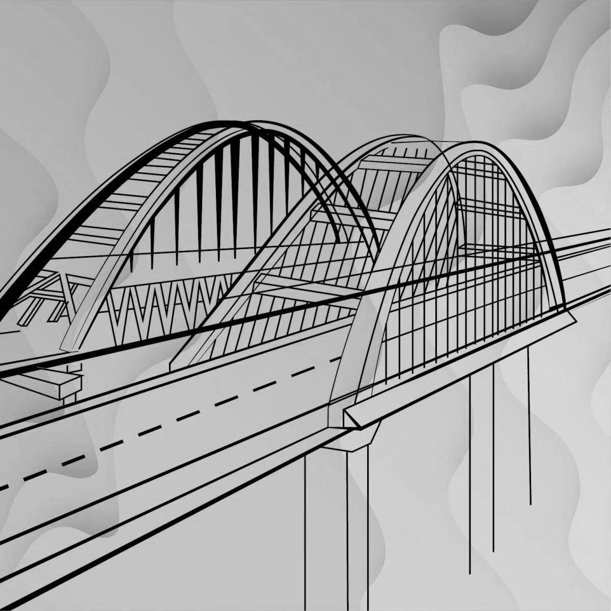 Adorable Crimean bridge coloring book for kids