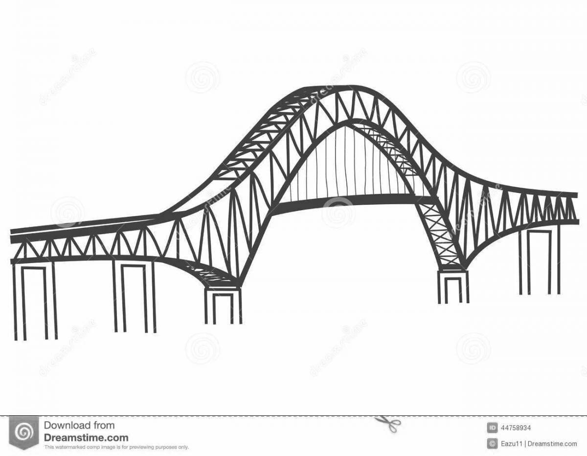 Incredible Crimean bridge coloring book for kids