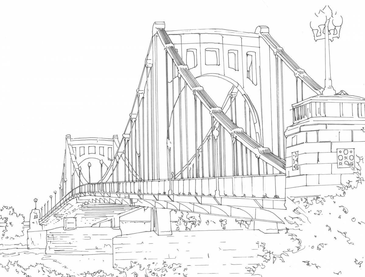 Outstanding Crimean bridge coloring book for kids
