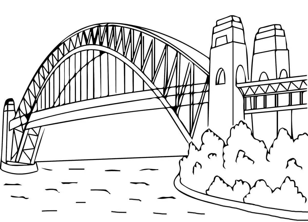 Раскраска большой крымский мост для малышей