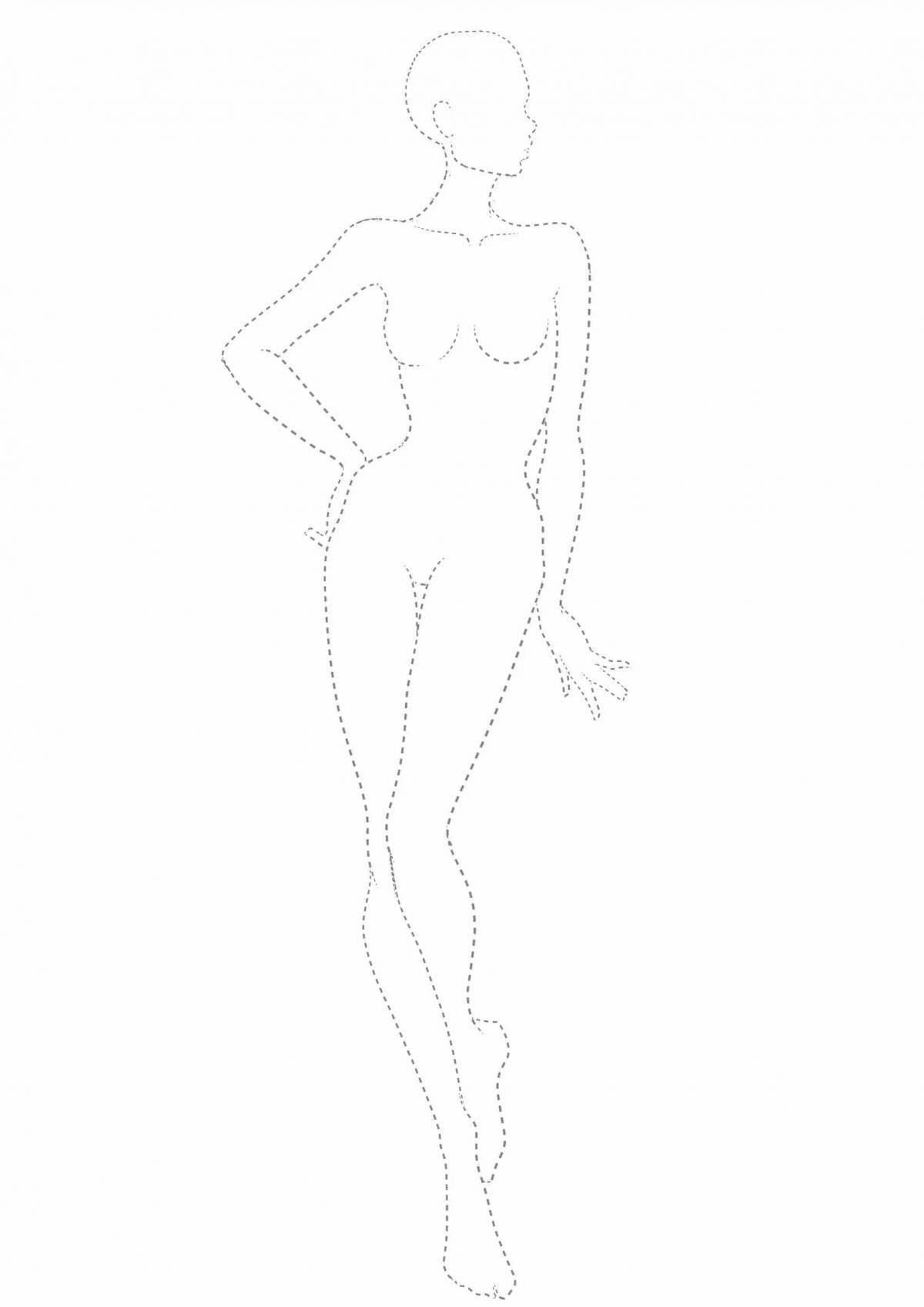 Radiant coloring page girl model