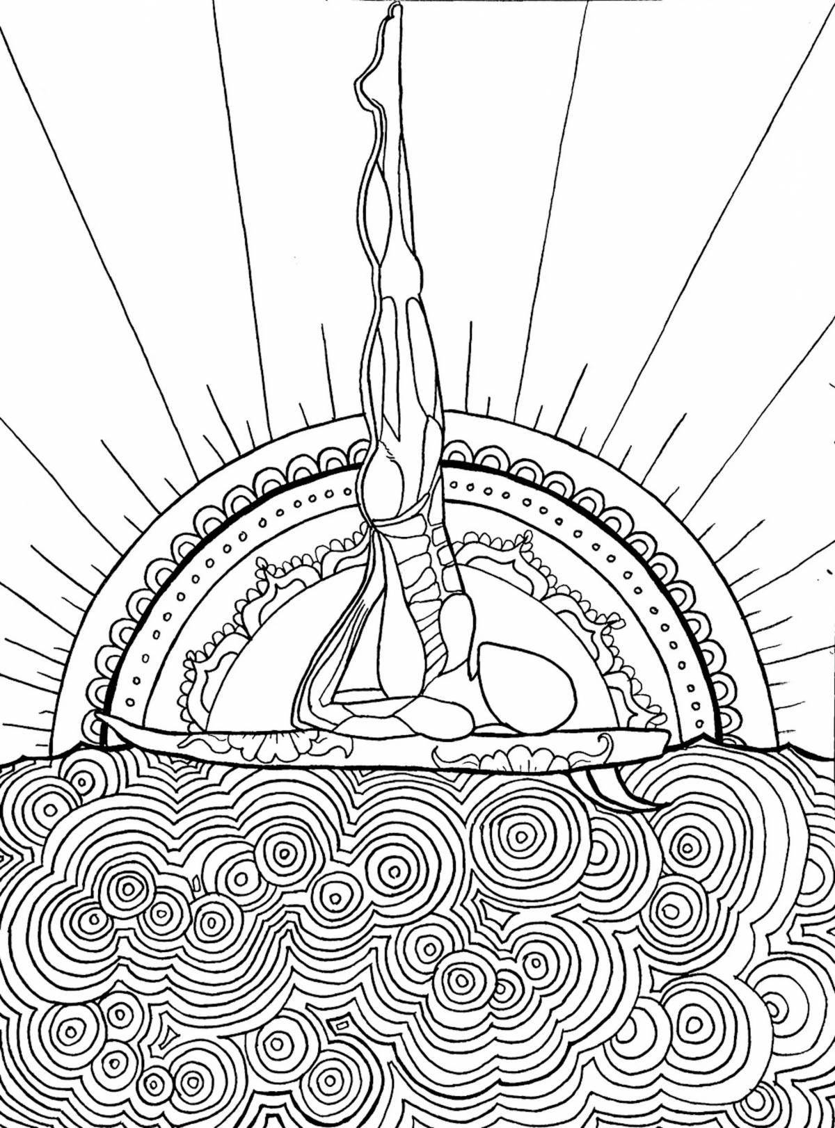 Soothing coloring book for meditation and relaxation
