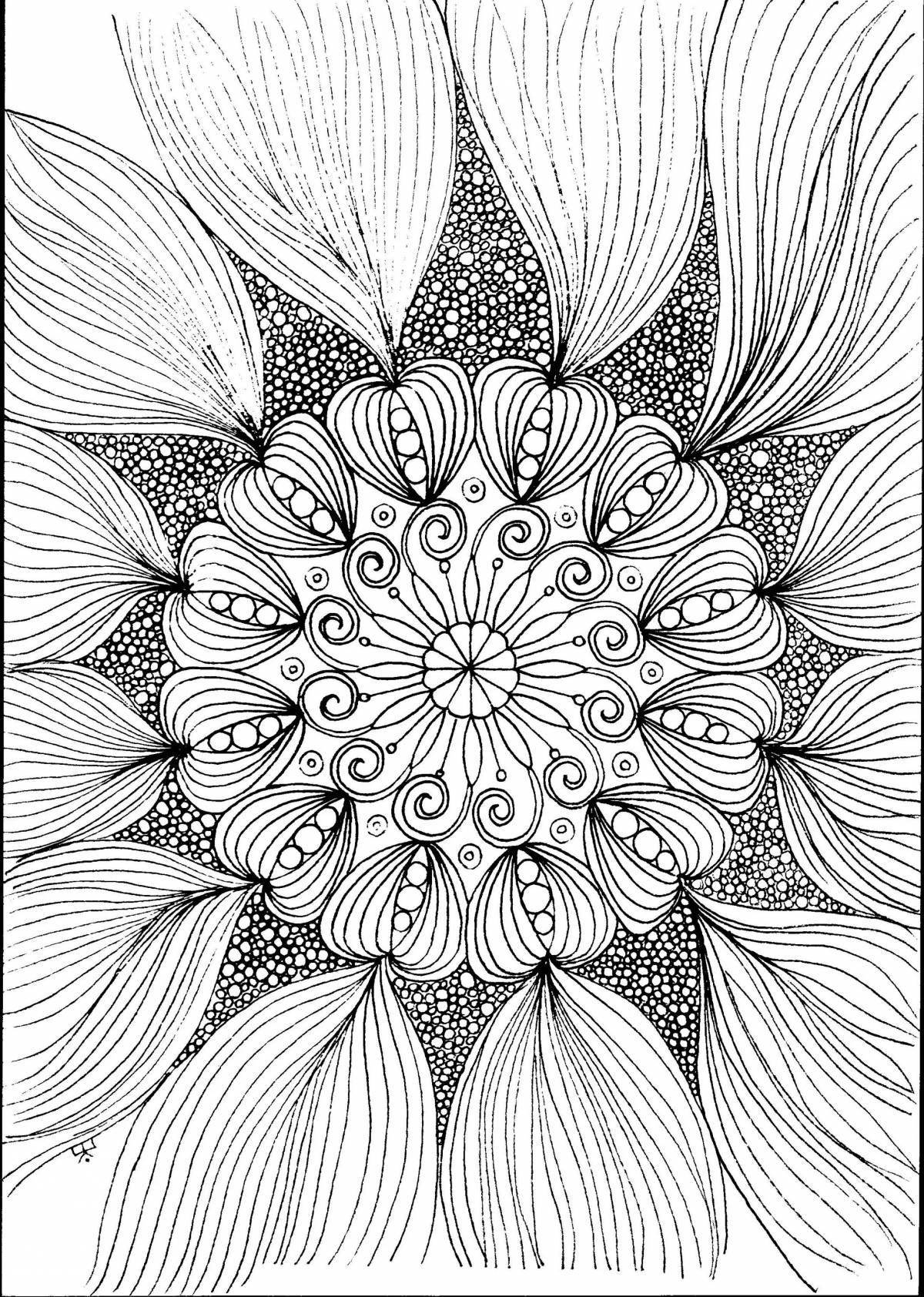 Radiant coloring page for meditation and relaxation