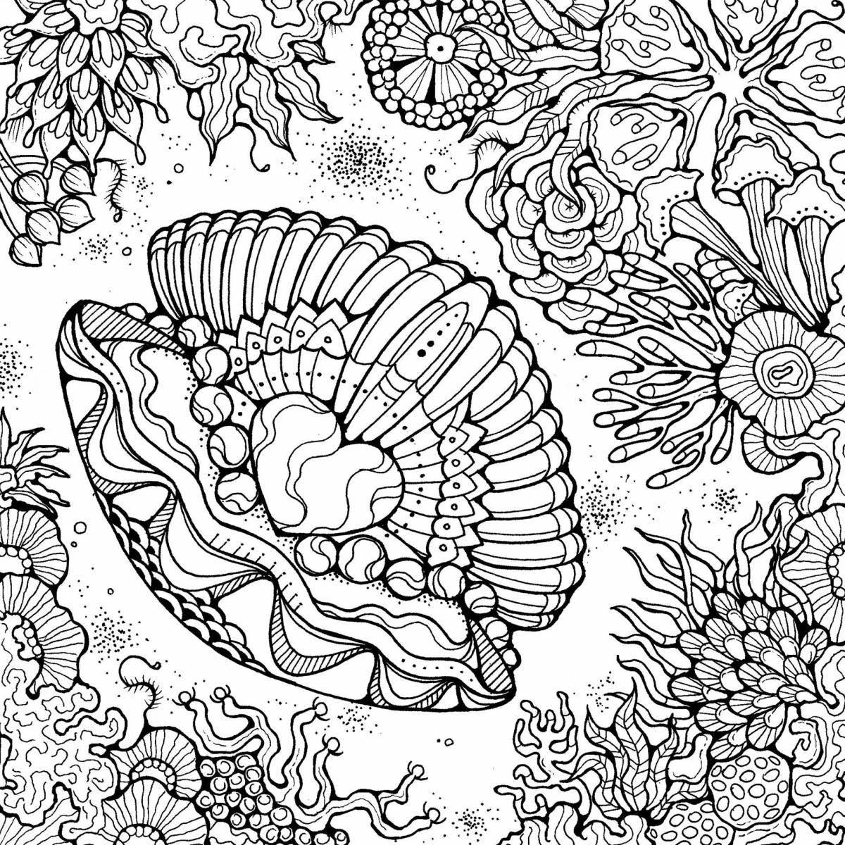 Refreshing coloring book for meditation and relaxation