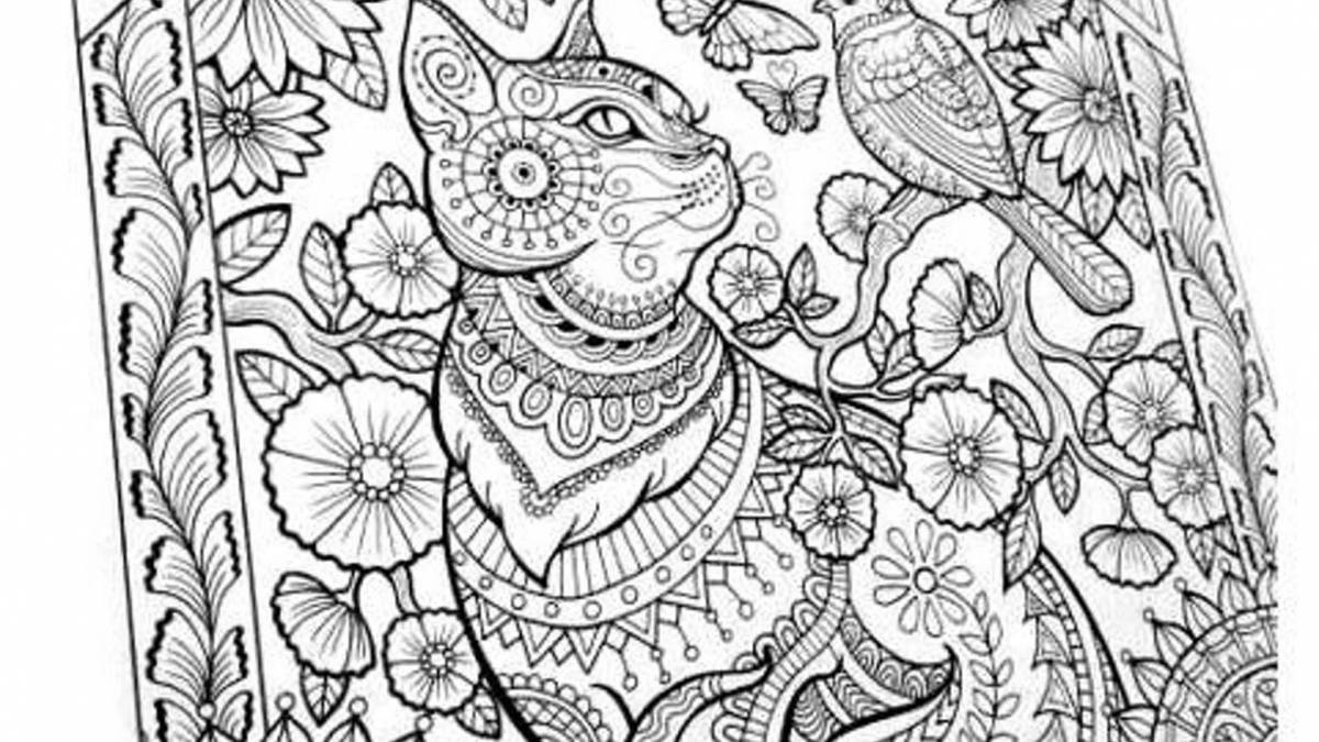 Optimistic coloring book for meditation and relaxation