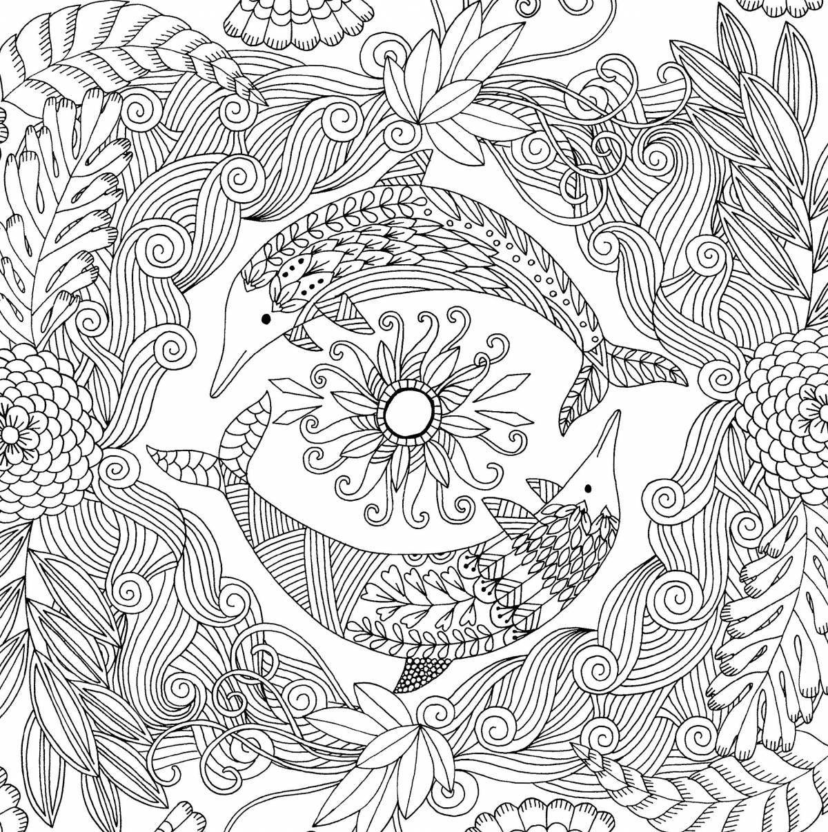 Creative coloring book for meditation and relaxation
