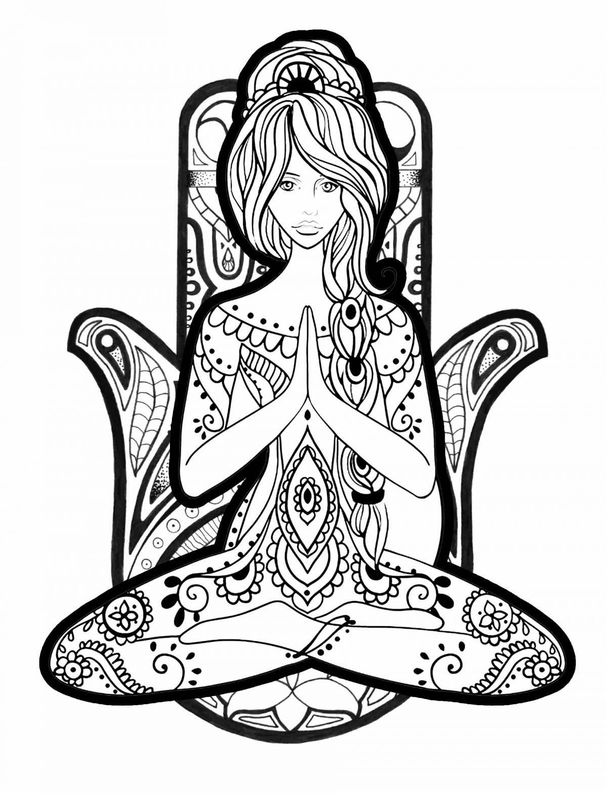 Mystical coloring book for meditation and relaxation