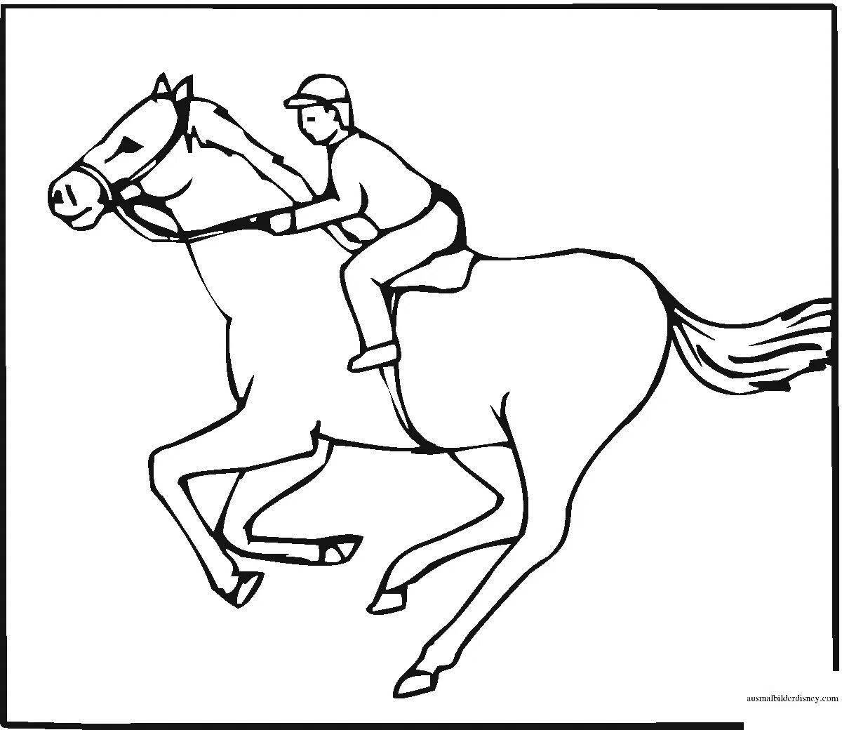 Coloring page playful Sabantuy