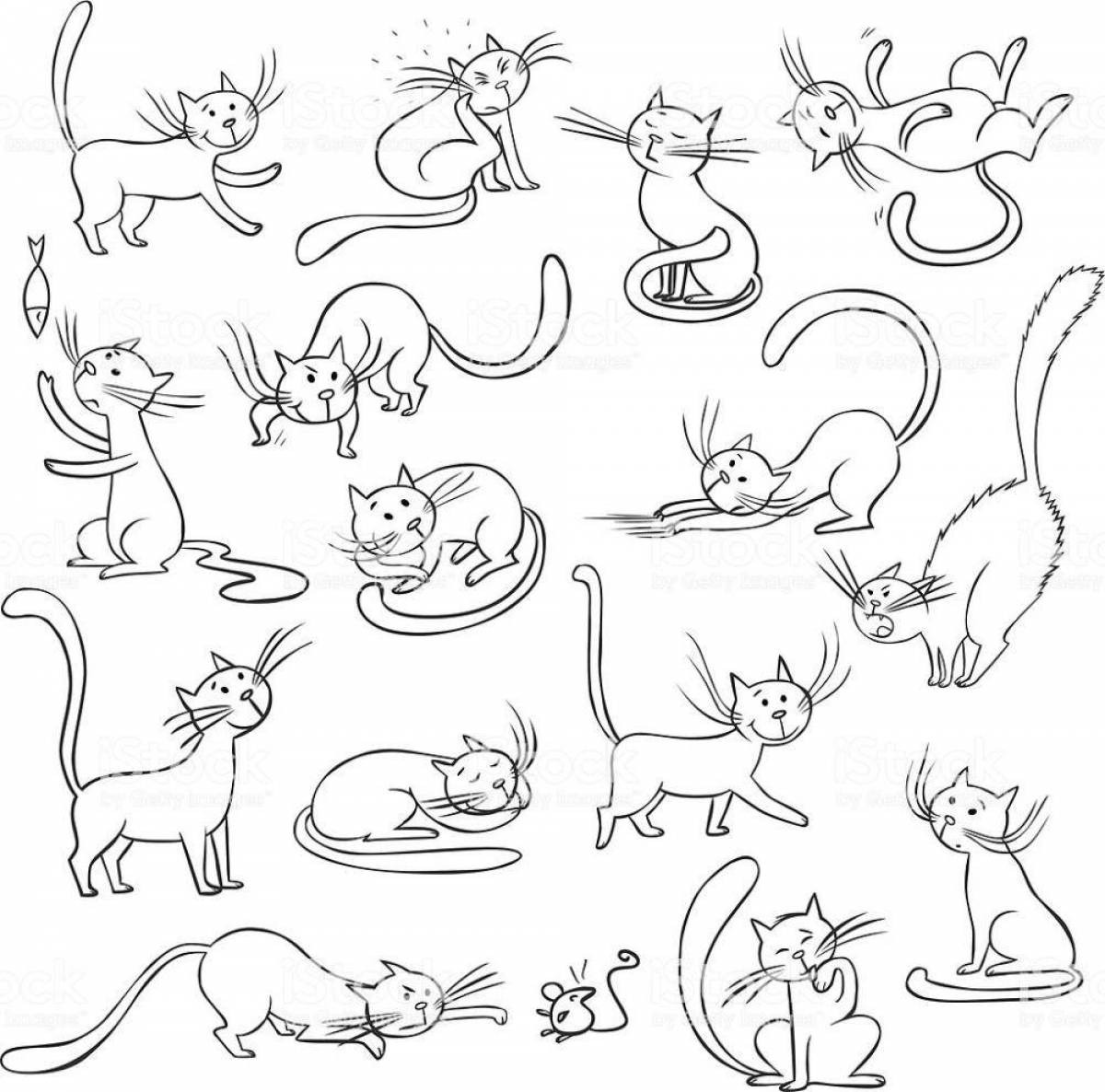 Ferocious cats coloring pages