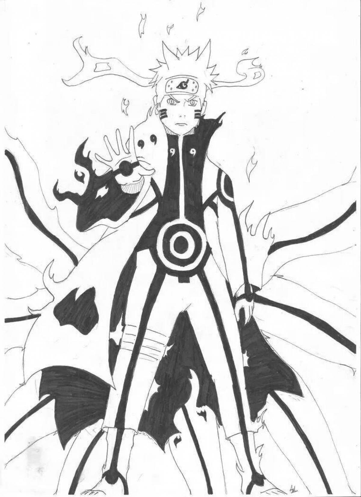 Nine-tailed naruto awesome coloring book