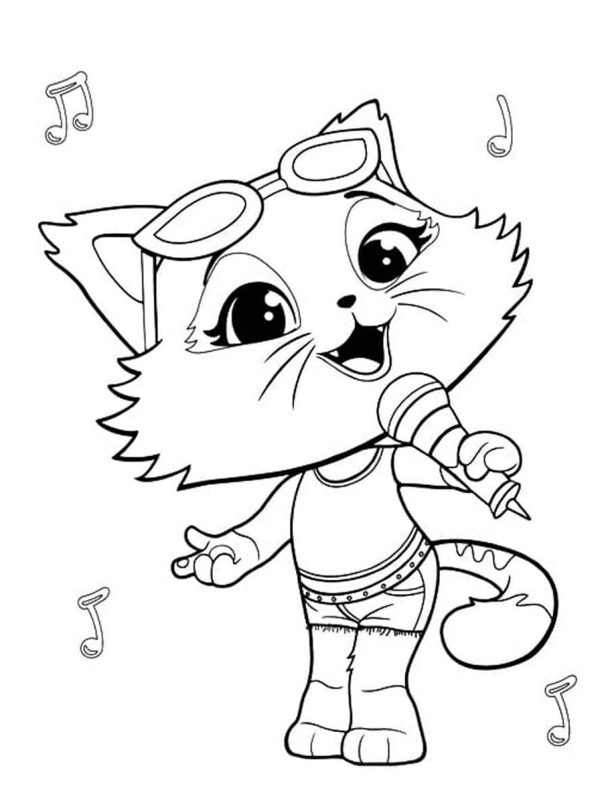 Playful super meow coloring book for kids