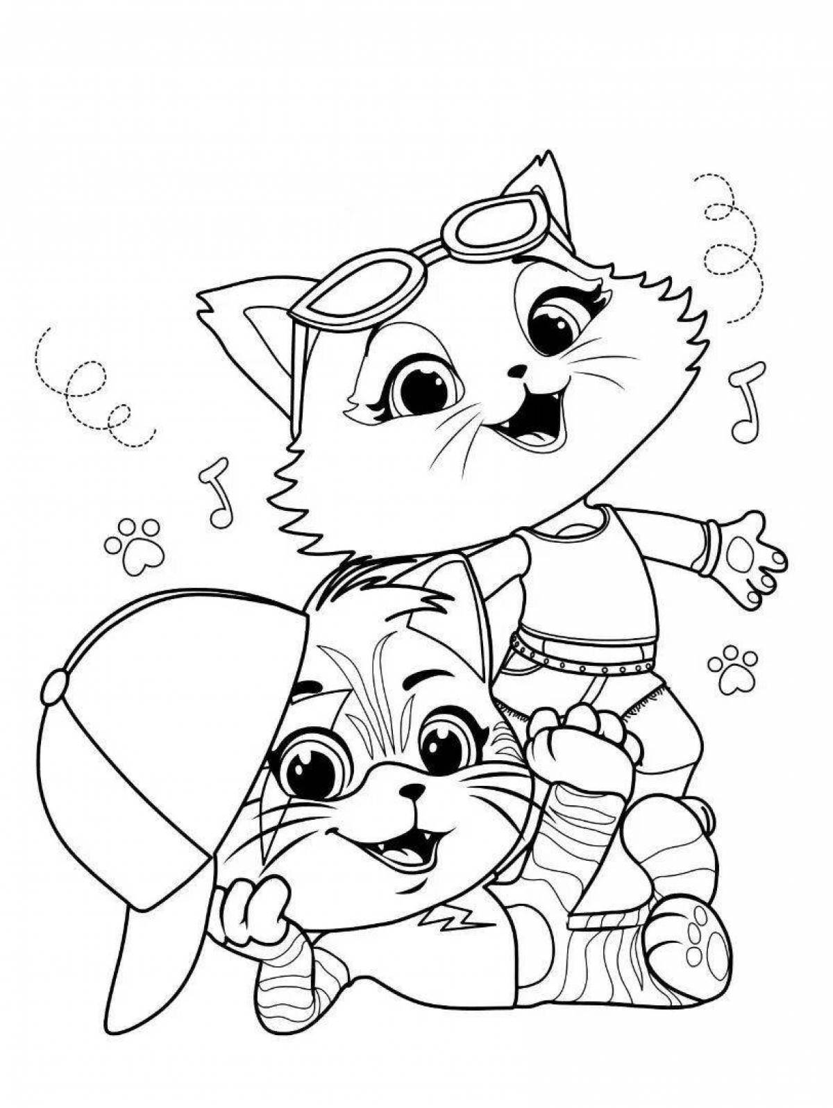 Color-happy super meow coloring book for kids