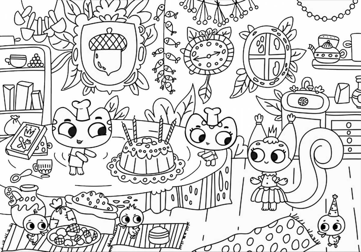 Color-joyful super meow coloring page for kids