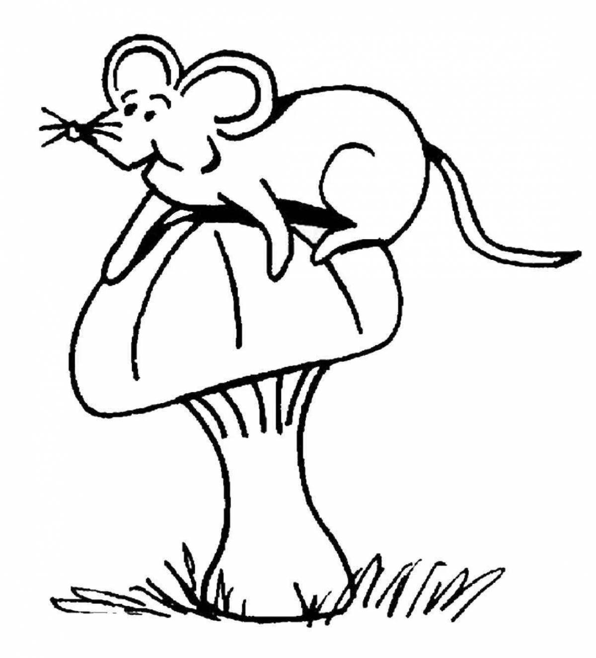 Красочная страница раскраски мышь норушка