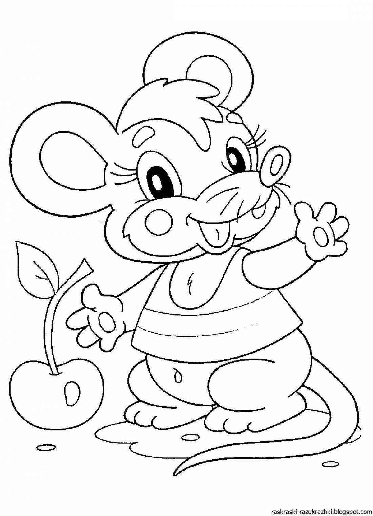 Charming mouse norushka coloring book
