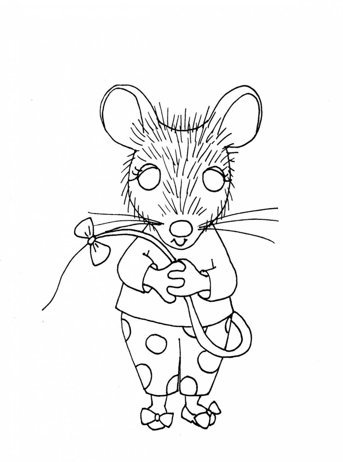 Раскраска радостная мышь норушка