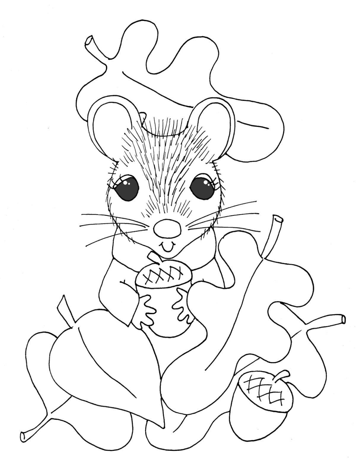 Coloring funny little mouse