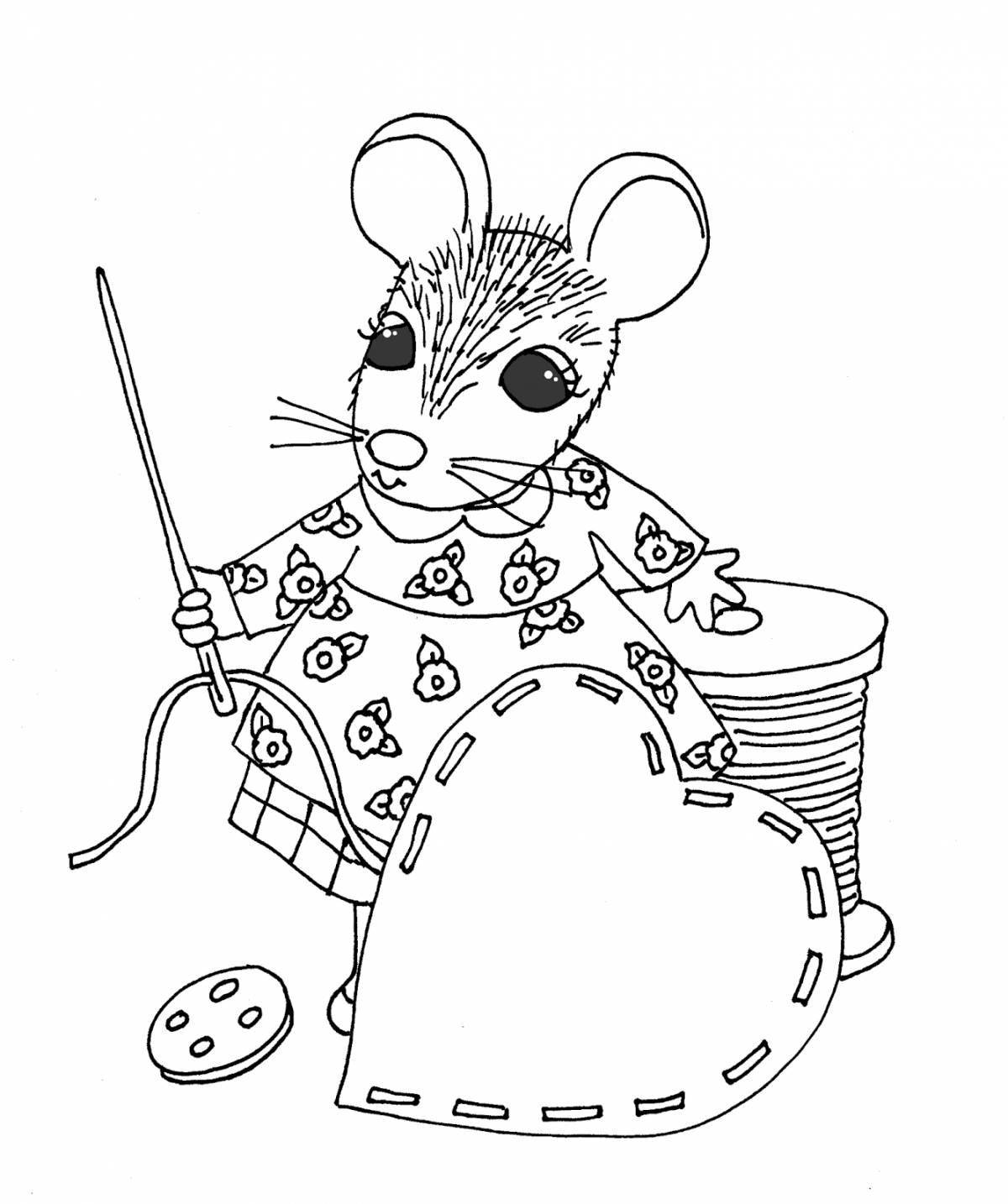 Coloring cute mouse norushka