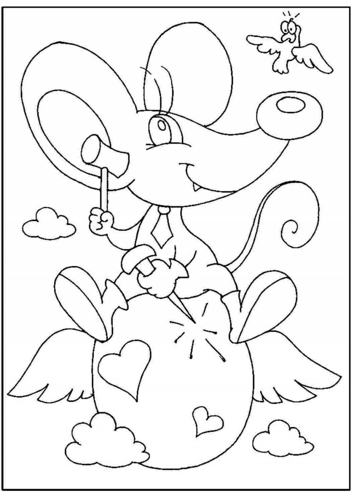 Fancy mouse norushka coloring book